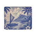 Cobalt Blue Tiki Island Throw Blanket