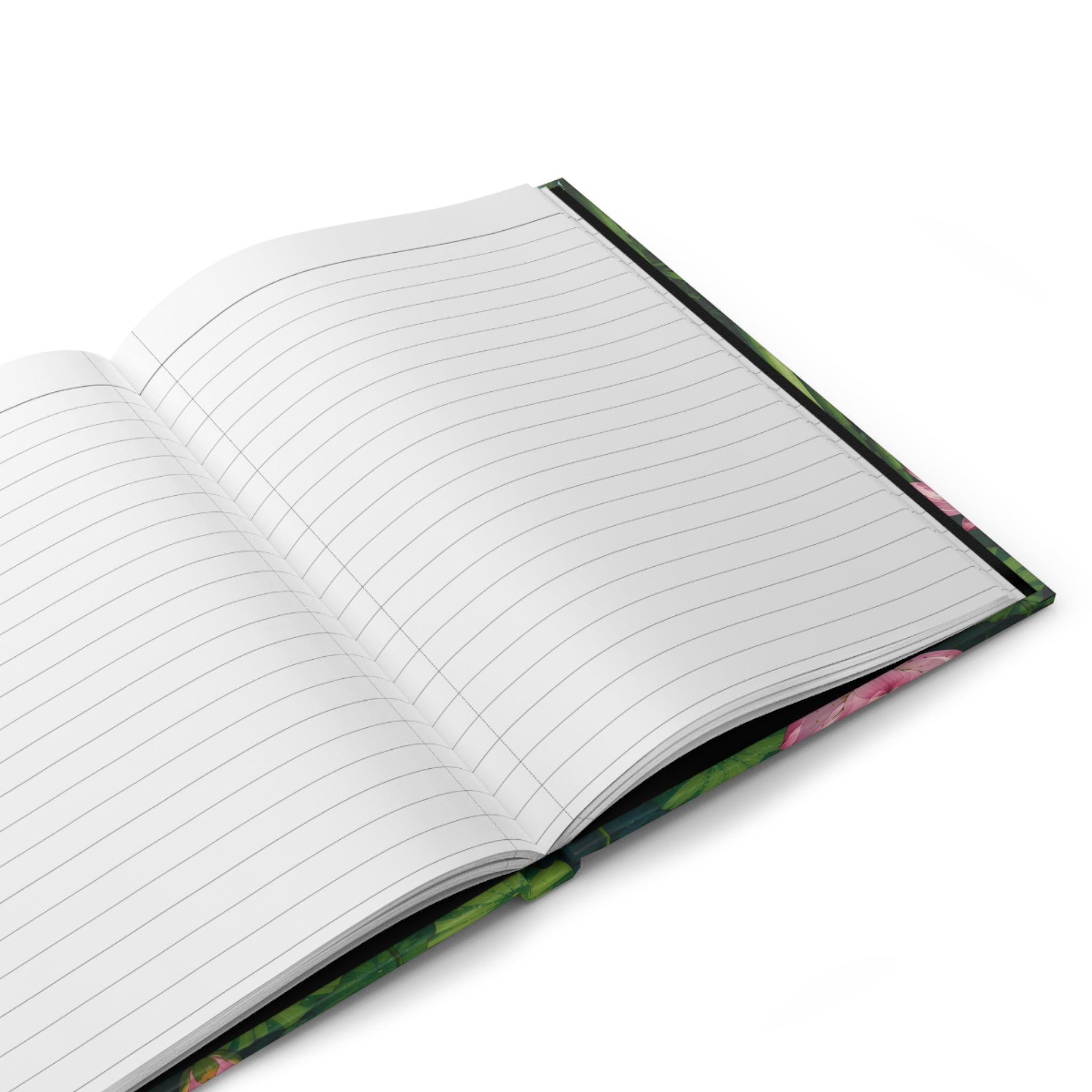 Hardcover Journal — Serene Japanese Garden Waterfall & Kingfisher Notebook