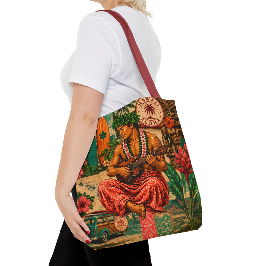 Island Story - Vintage Tropical Island Tote Bag