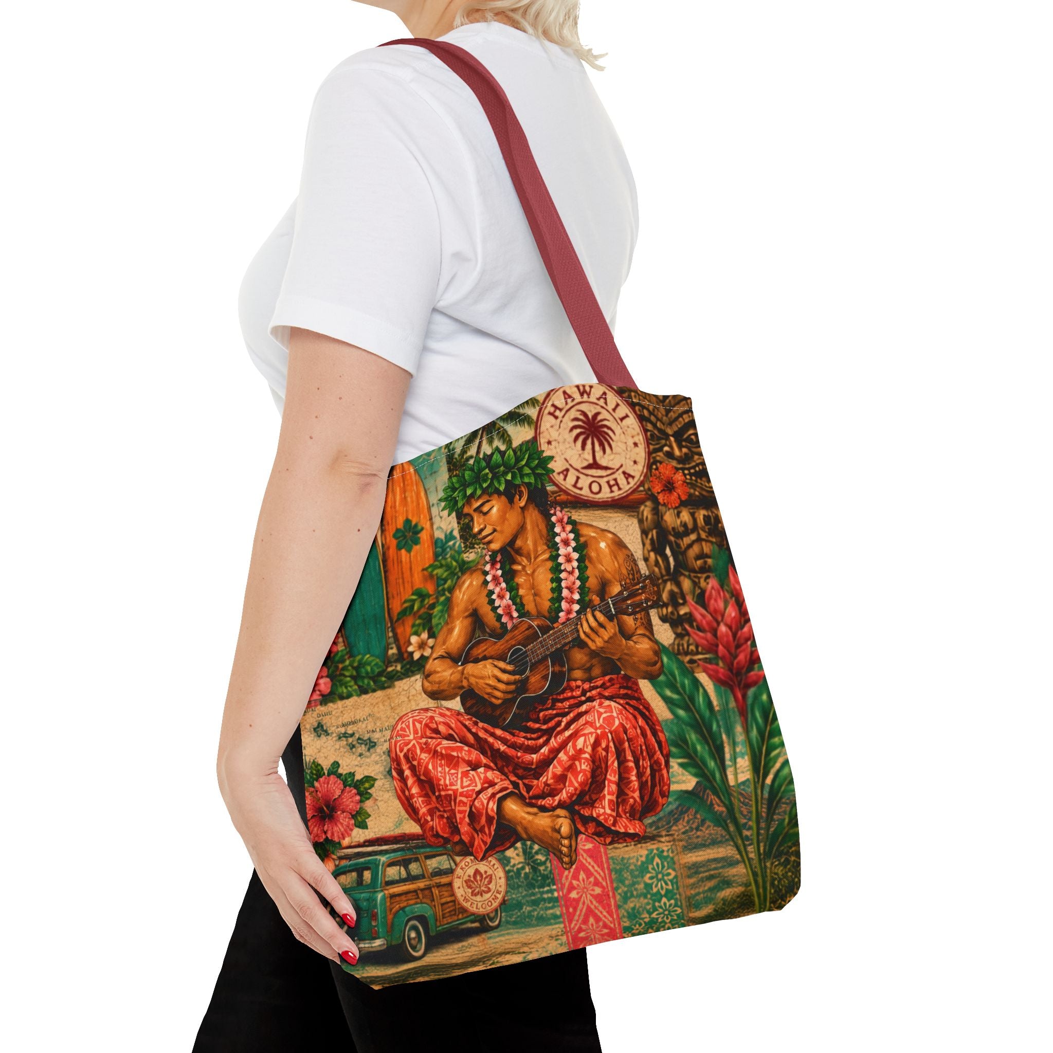 Island Story - Vintage Tropical Island Tote Bag