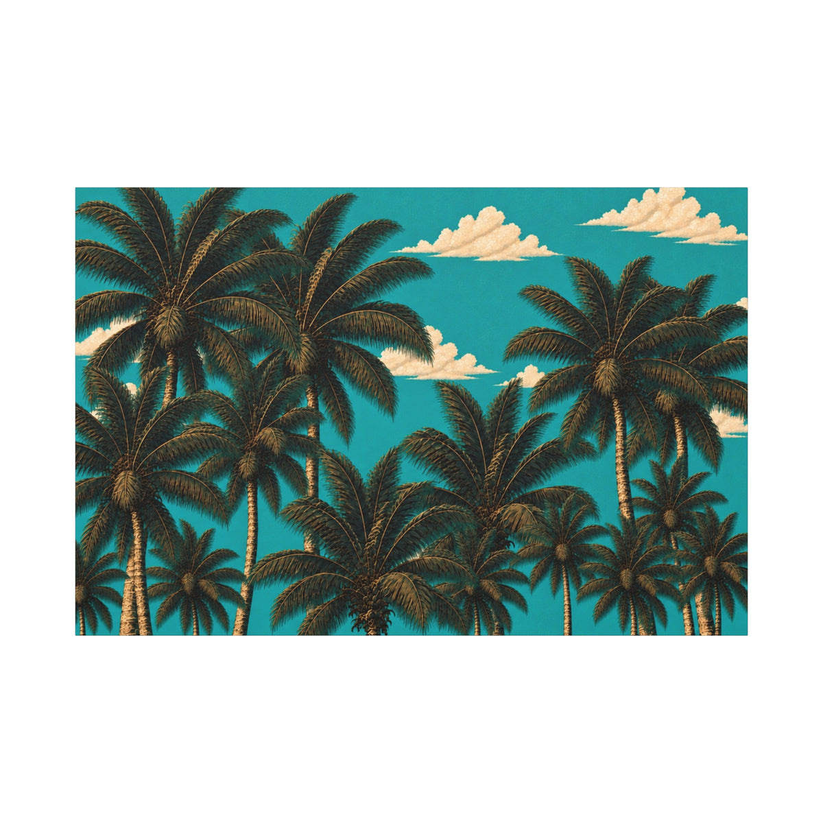 Canvas Wall Art - Turquoise Palm