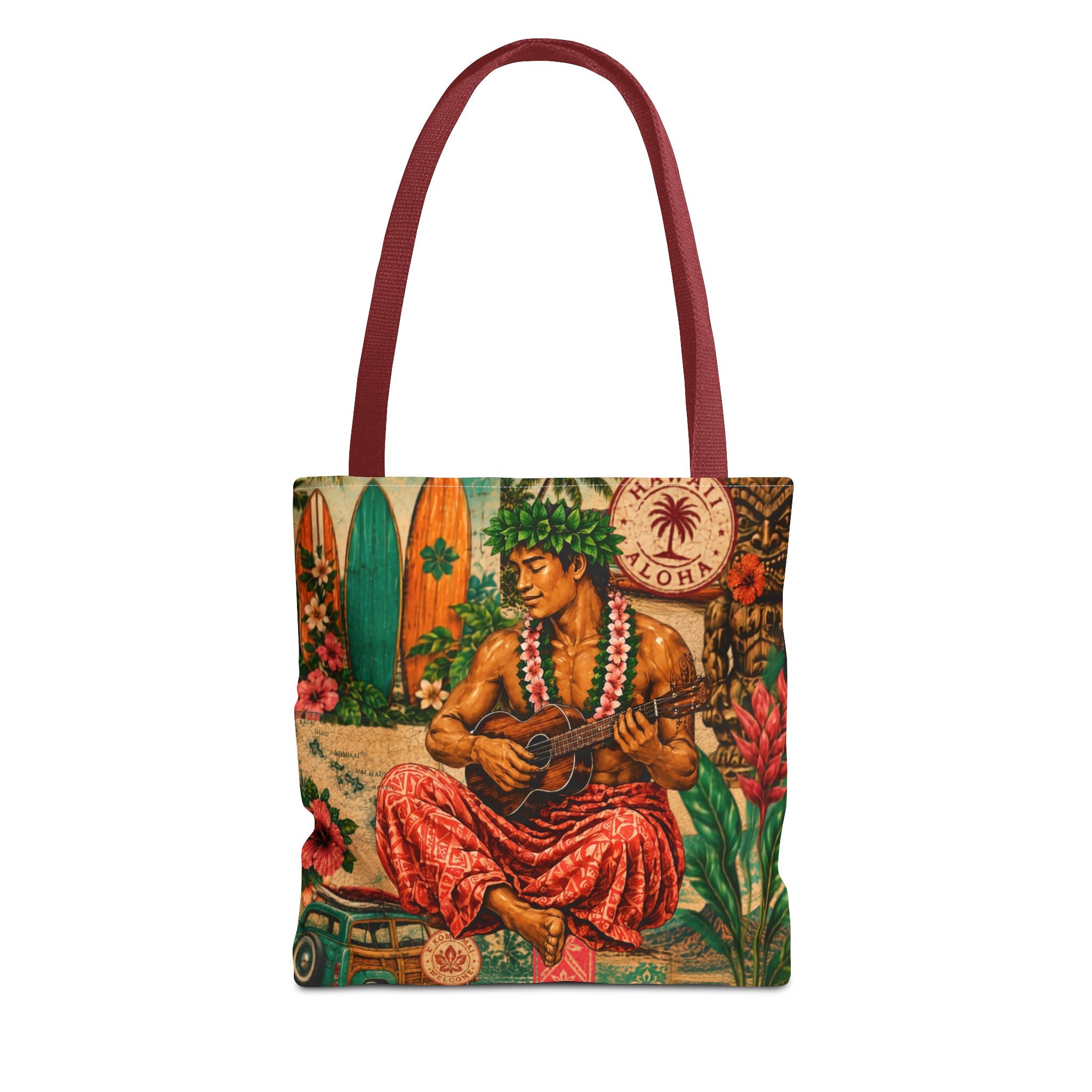 Island Story - Vintage Tropical Island Tote Bag