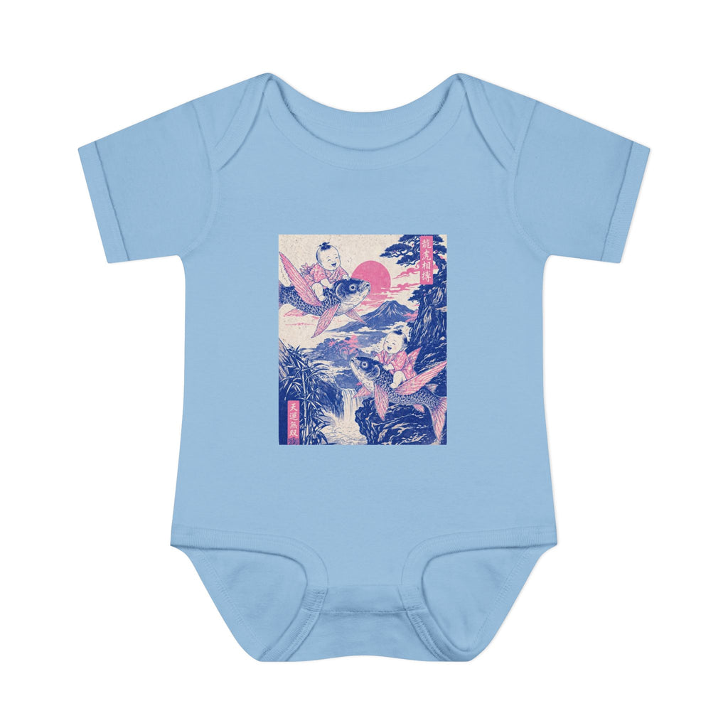 Infant Baby Bodysuit _ Vintage Japanese Flying Fish