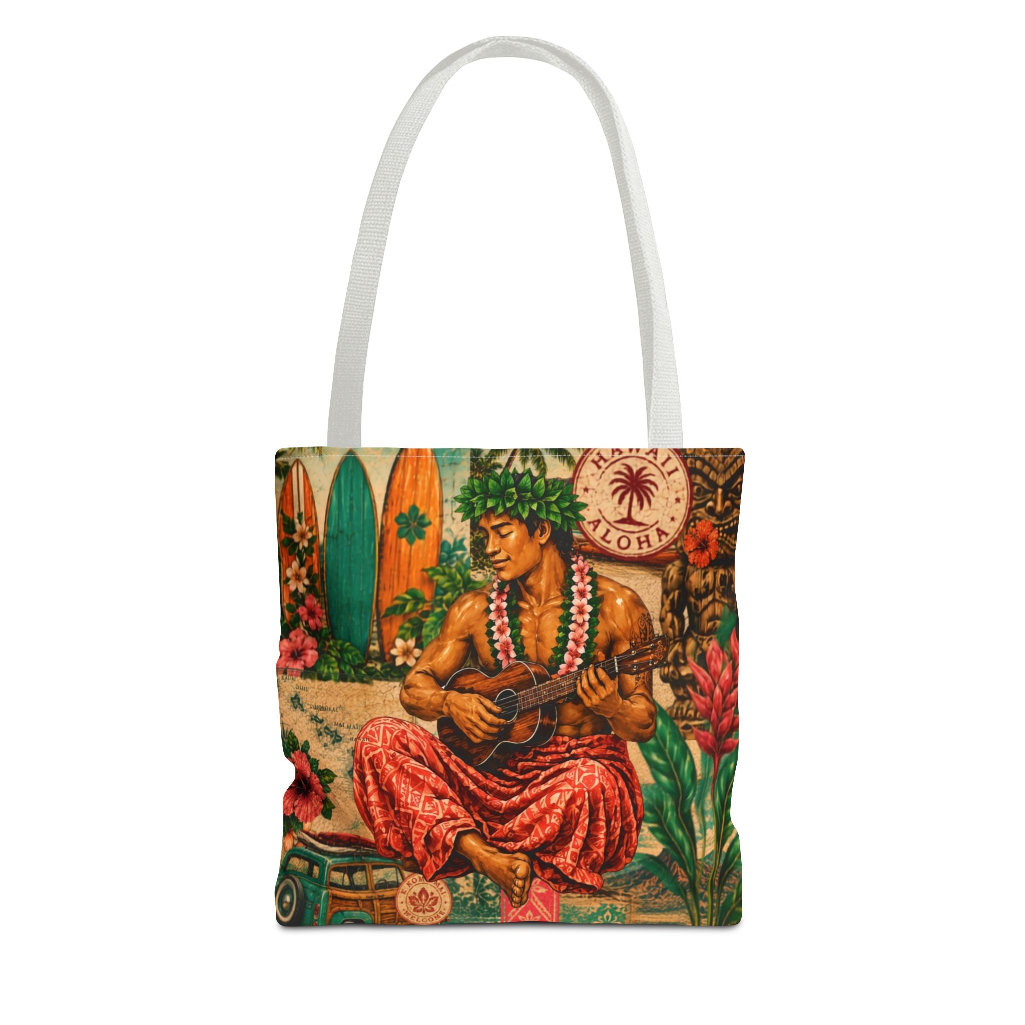 Island Story - Vintage Tropical Island Tote Bag