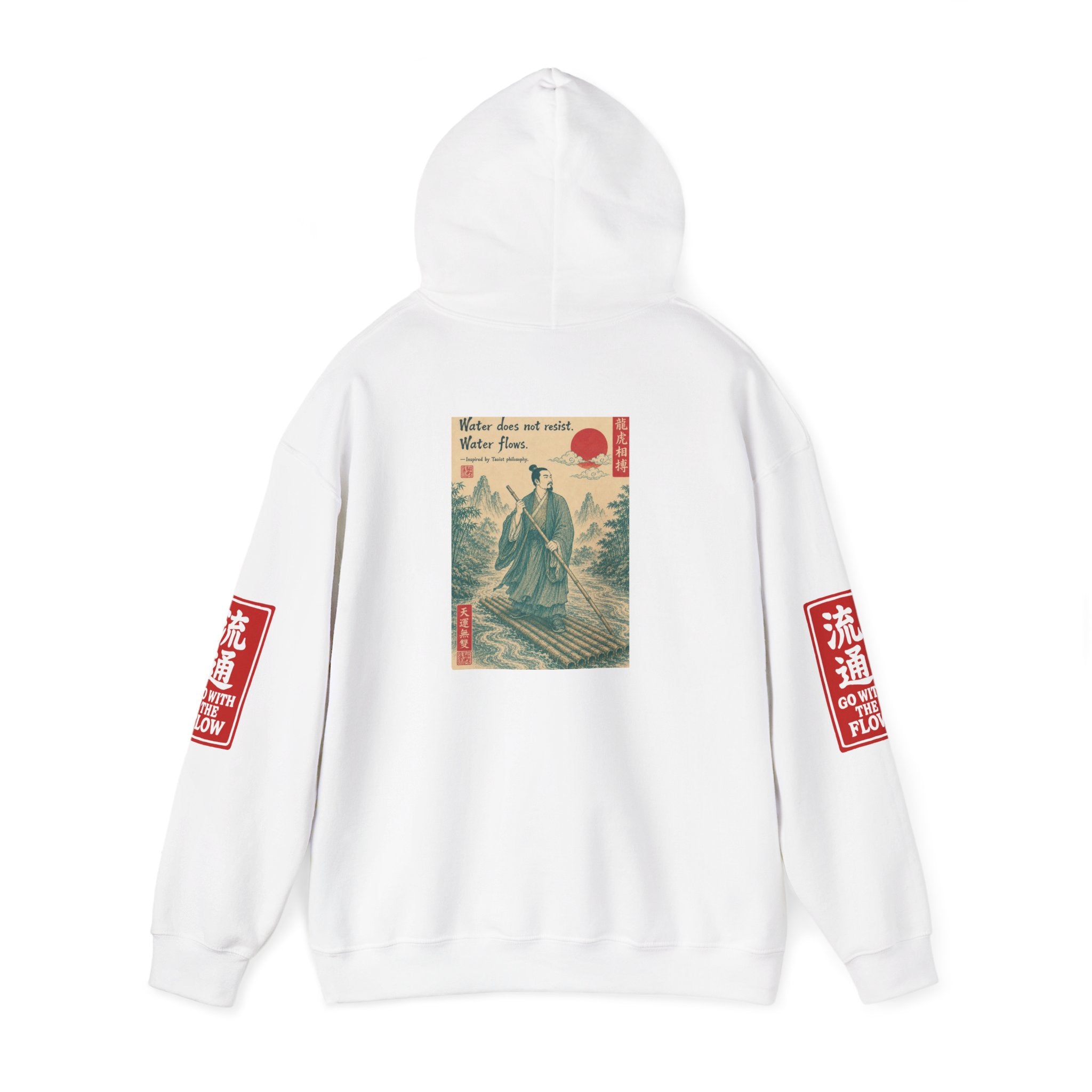 Unisex Hoodie — Vintage Japanese Ukiyo-e Wave & Man Graphic Hooded Sweatshirt