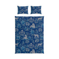 Indigo Jungle Cotton Duvet Cover Set — Tropical Palms & Tigers Bedding