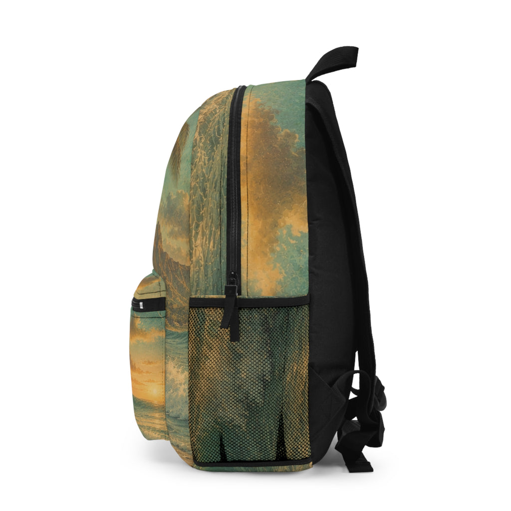Backpack  — Vintage Tropical Beach Scene Bag