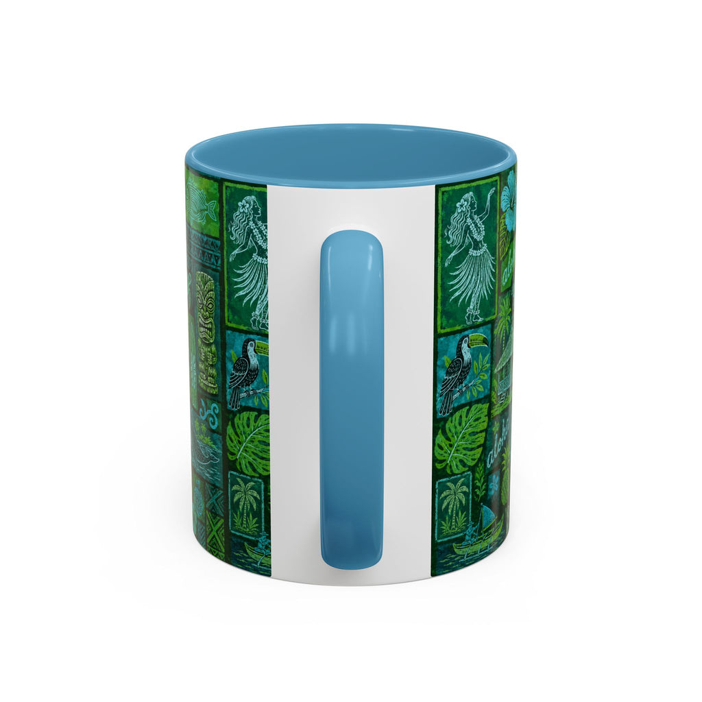 Coffee Mug Aloha Hawaiian Pattern  – Tropical Tiki Beach Accent Mug (11/15oz)