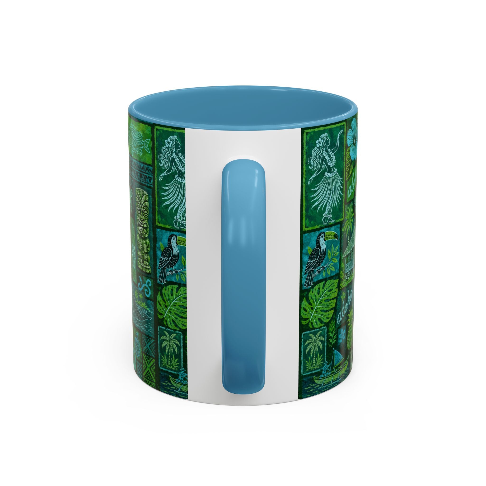 Coffee Mug Aloha Hawaiian Pattern  – Tropical Tiki Beach Accent Mug (11/15oz)