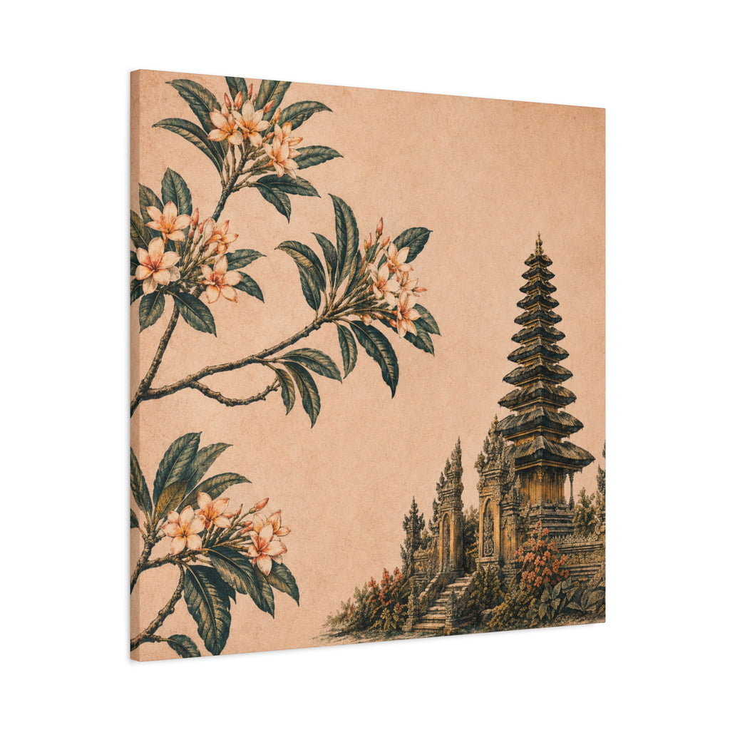 Canvas Wall Art - Balinese Temple Floral