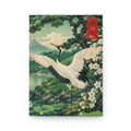 Hardcover Journal Japanese Crane — Vintage Ukiyo-e Nature Notebook