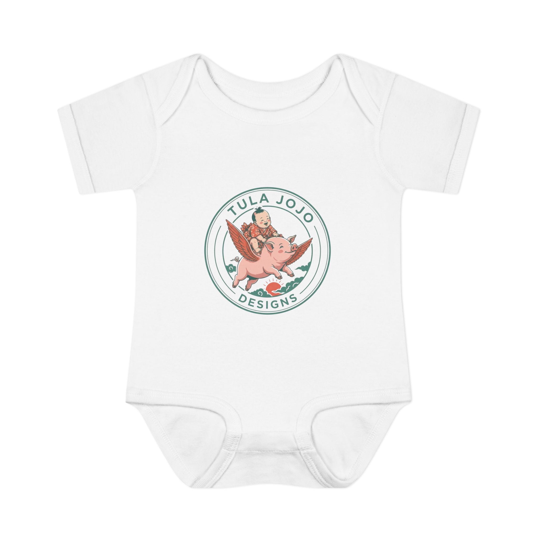 Infant Baby Rib Bodysuit _ Vintage Japanese Flying Pig Tula Jojo's