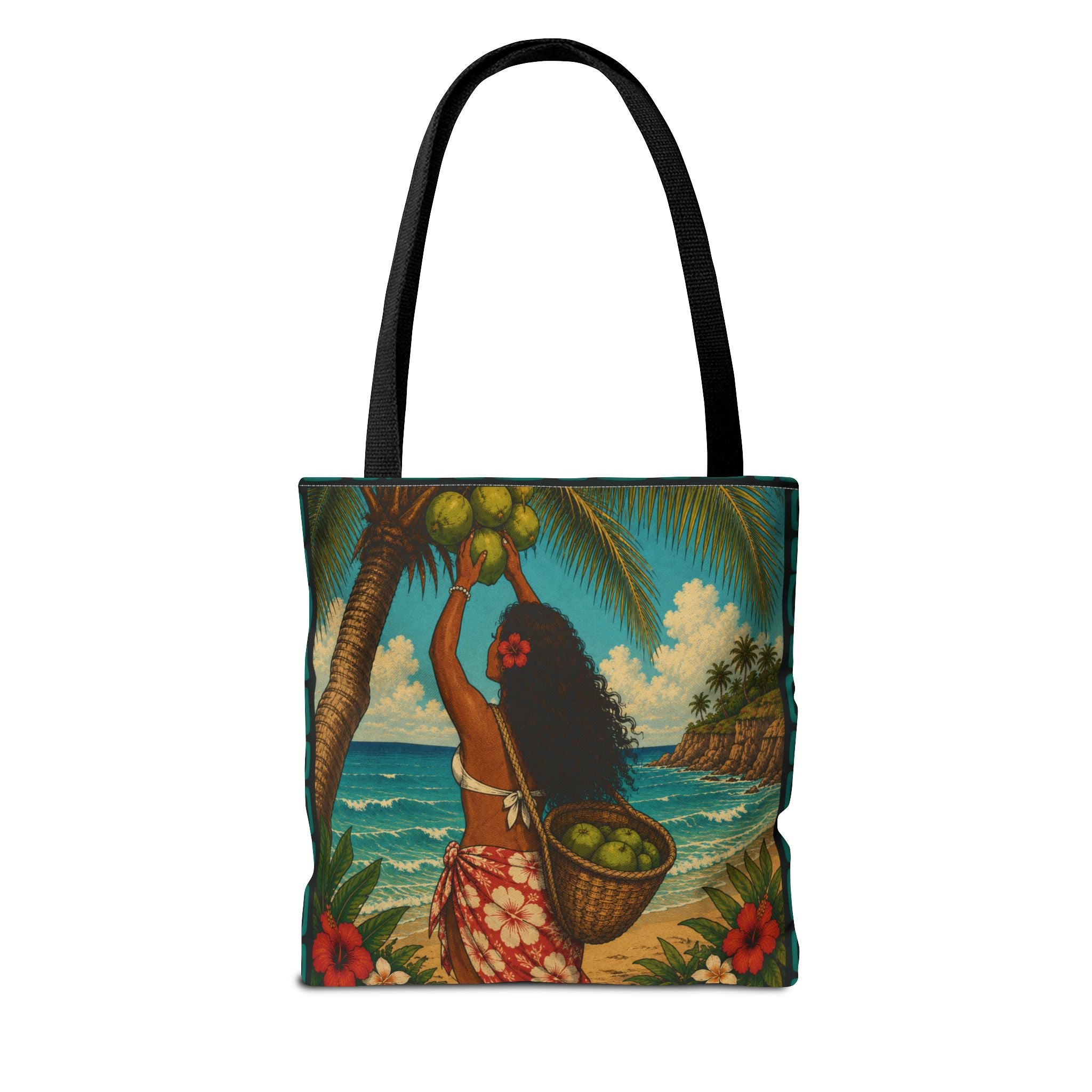 Tropical Hawaiian Beach Tote Bag — Bright Island Paradise Design