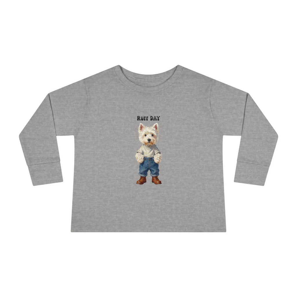 Toddler Long Sleeve T Shirt -Ruff Day Puppy T-Shirt
