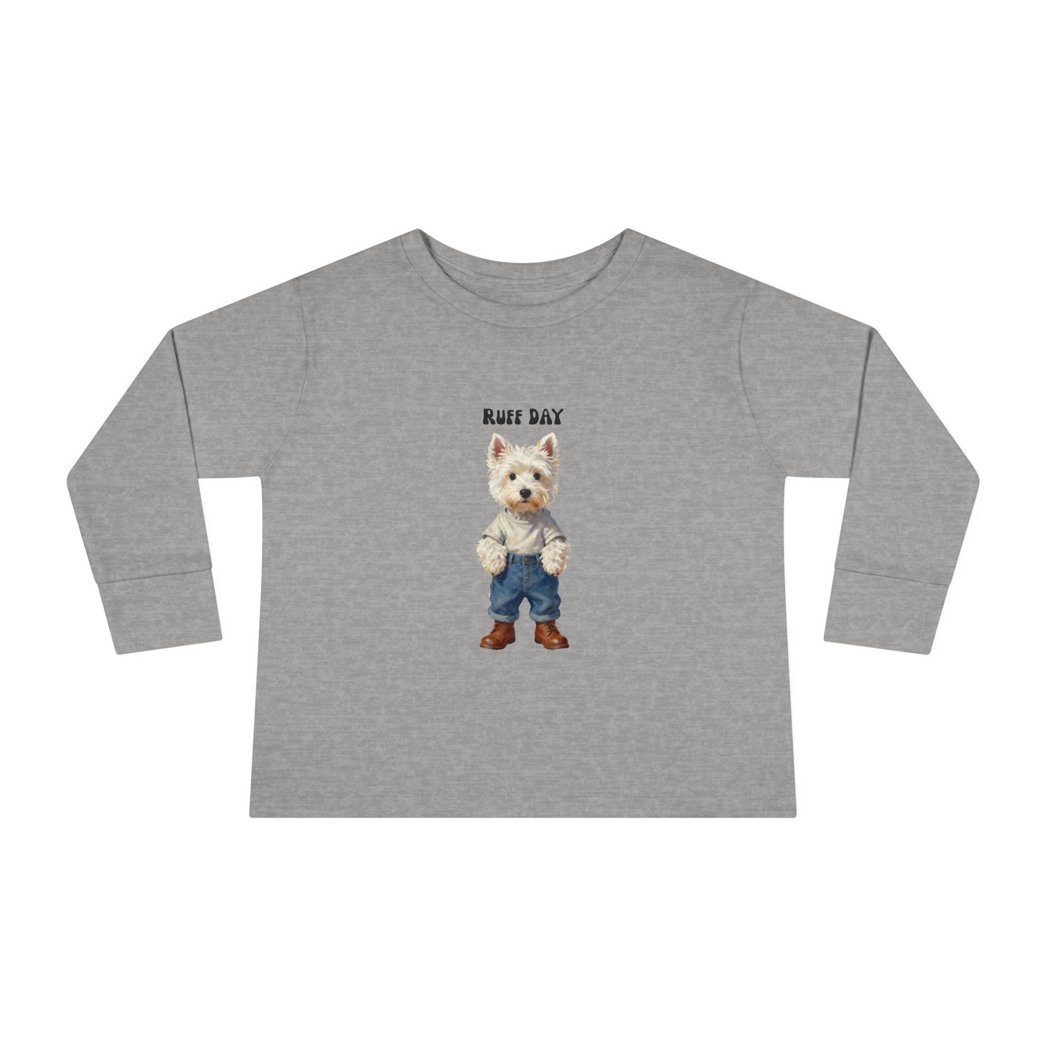 Toddler Long Sleeve T Shirt -Ruff Day Puppy T-Shirt