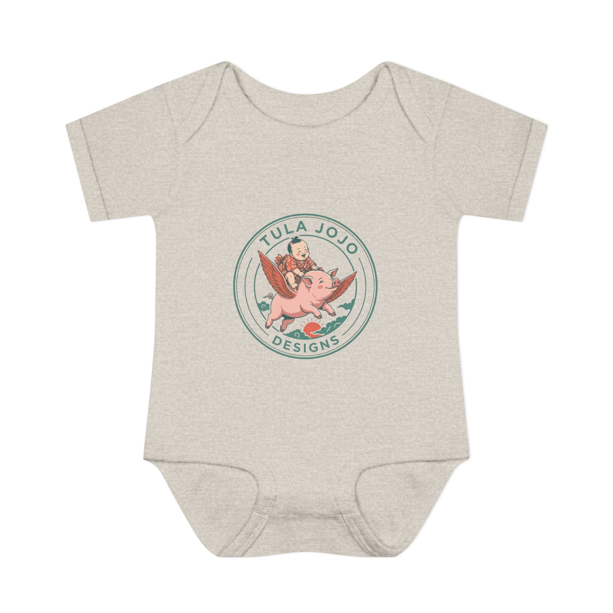 Infant Baby Rib Bodysuit _ Vintage Japanese Flying Pig Tula Jojo's