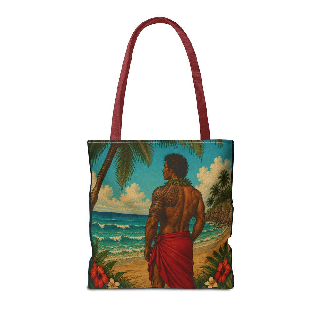 Tropical Hawaiian Couple Beach Tote Bag — Bright Island Paradise Design