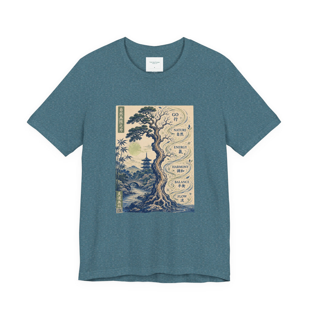 Unisex T Shirt Zen Tree Illustration Tee — "Go At Your Own Pace" Japanese-Inspired Graphic Tee