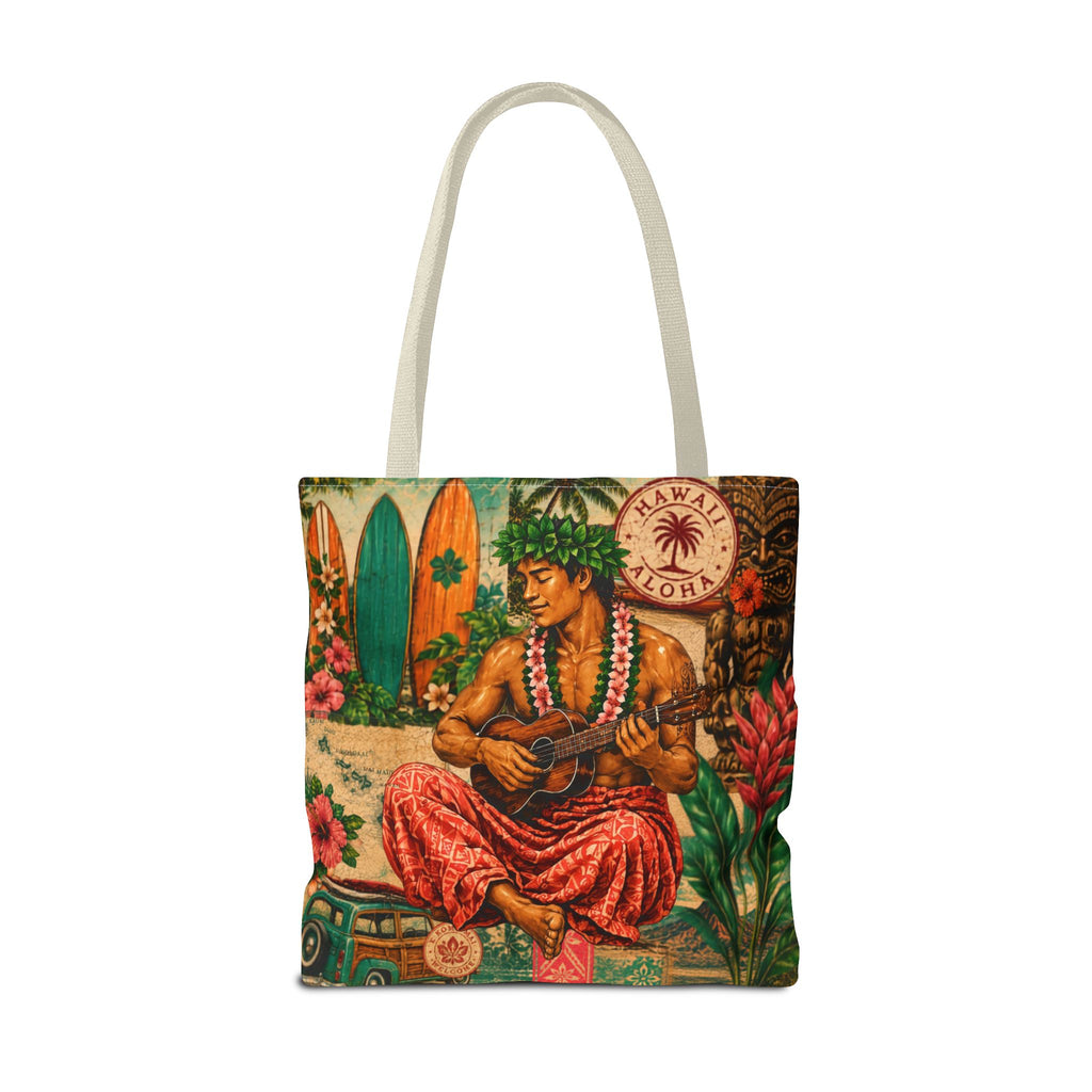 Island Story - Vintage Tropical Island Tote Bag