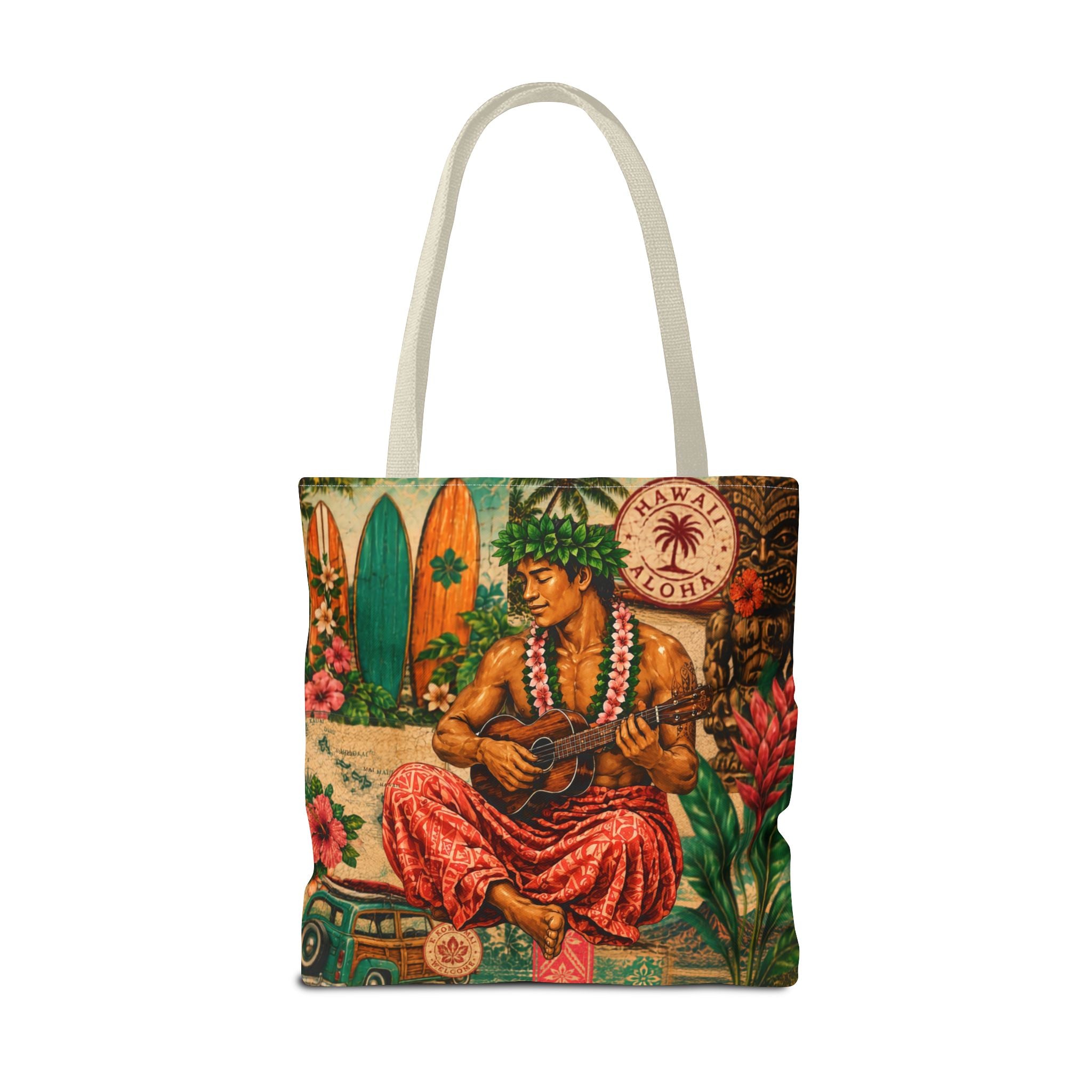 Island Story - Vintage Tropical Island Tote Bag