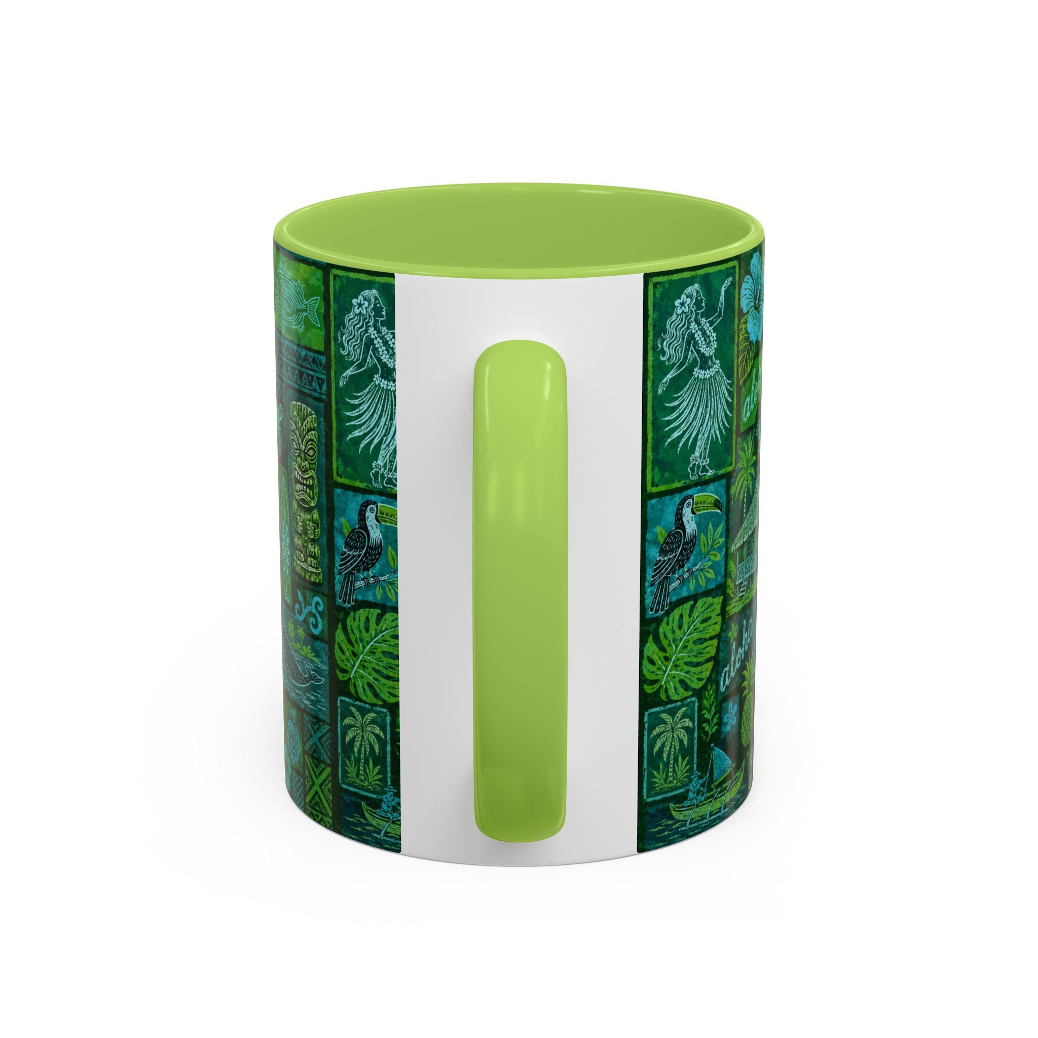 Coffee Mug Aloha Hawaiian Pattern  – Tropical Tiki Beach Accent Mug (11/15oz)