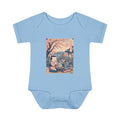 Baby Bodysuit with Cherry Blossom Picnic Print