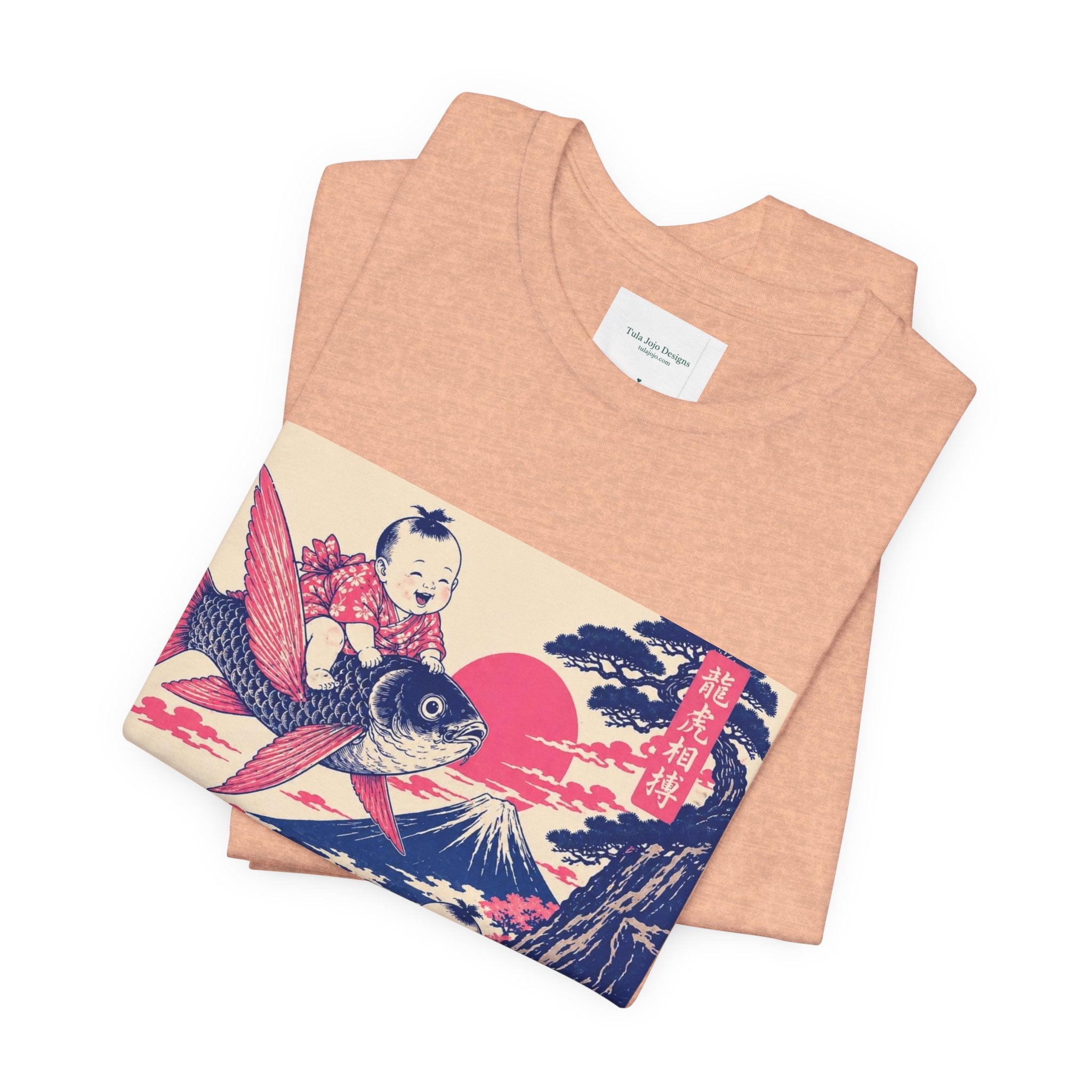 Unisex T Shirt Whimsical Koi Retro Japanese Art — Vintage Ukiyo-e Style Tee