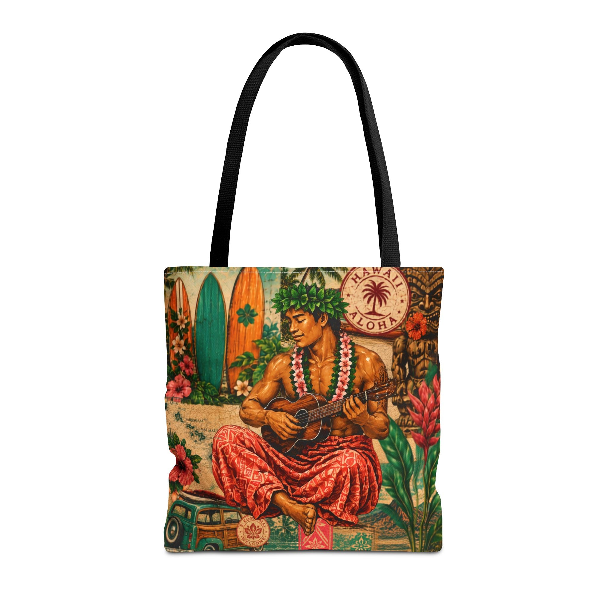 Island Story - Vintage Tropical Island Tote Bag