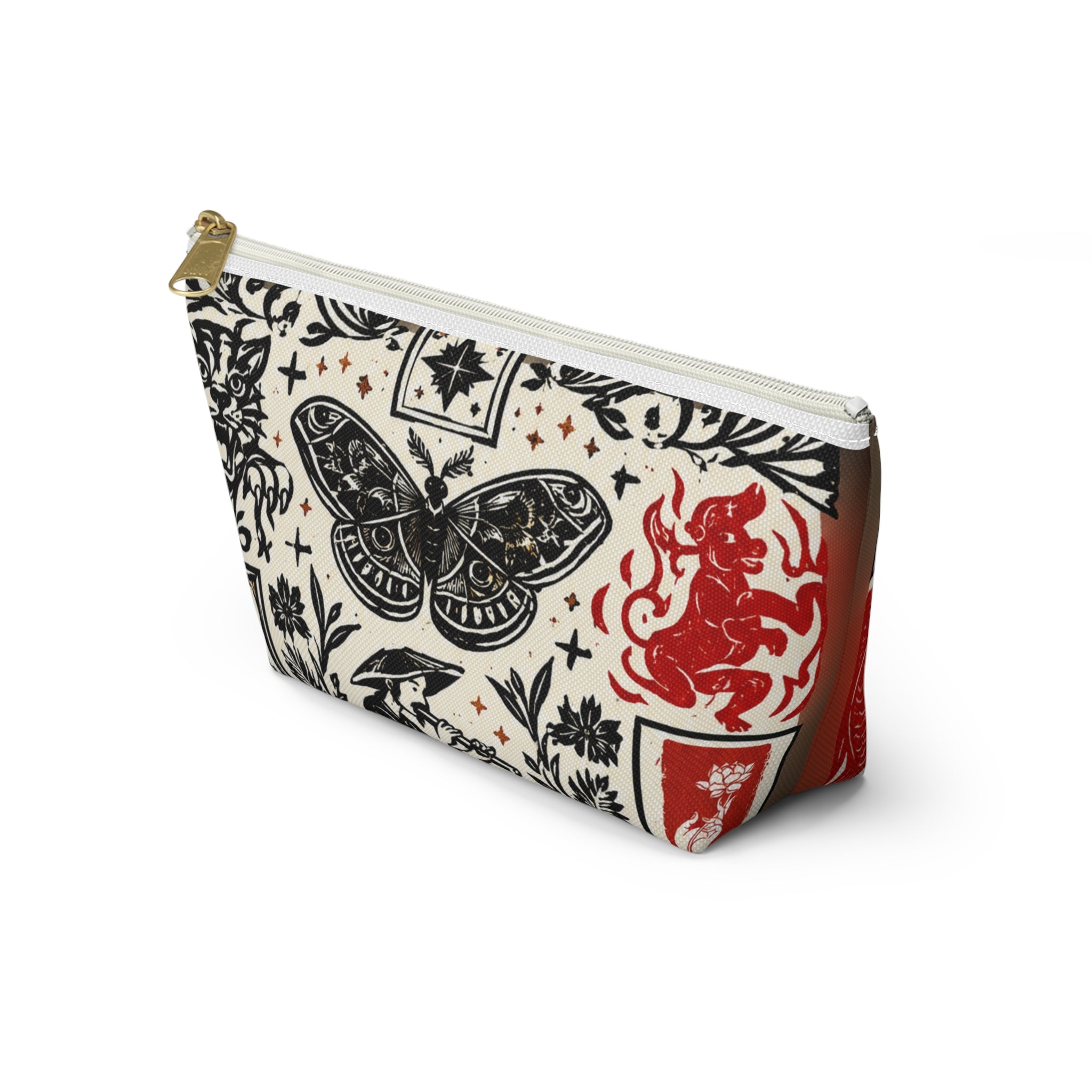 Travel Accessory Pouch — Vintage Animal & Moth T-Bottom Makeup Bag