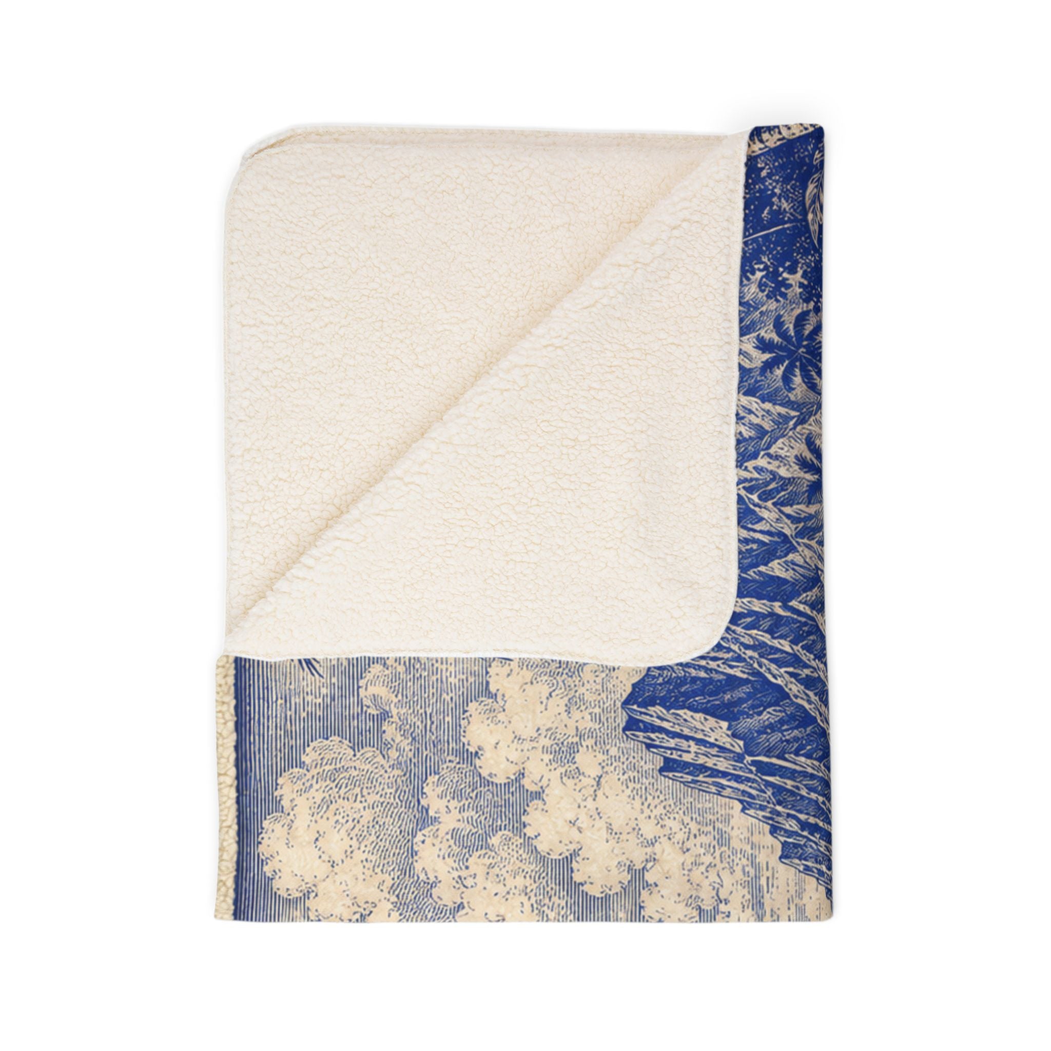 Cobalt Blue Tiki Island Throw Blanket