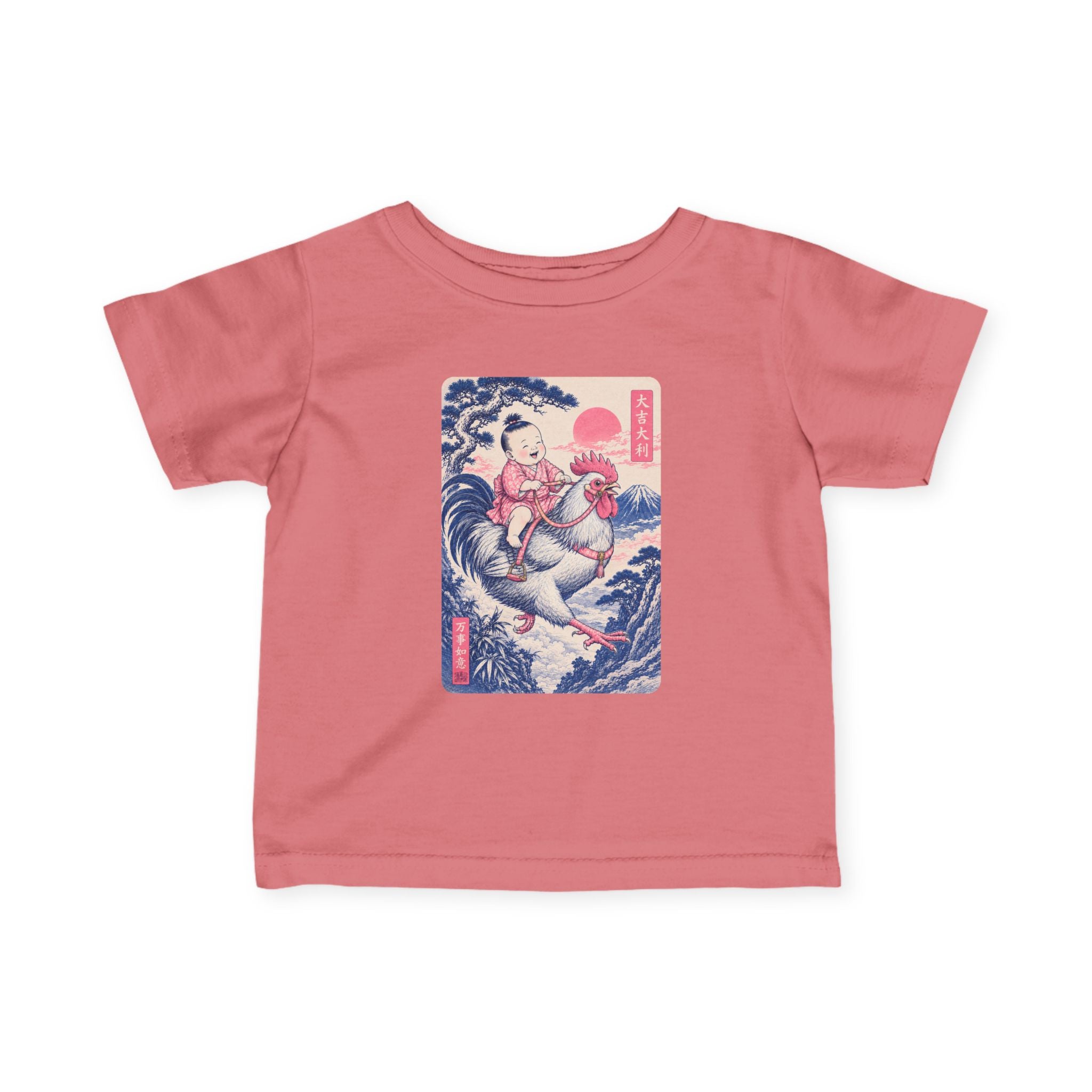 Infant Tee — Cute Baby Riding Rooster