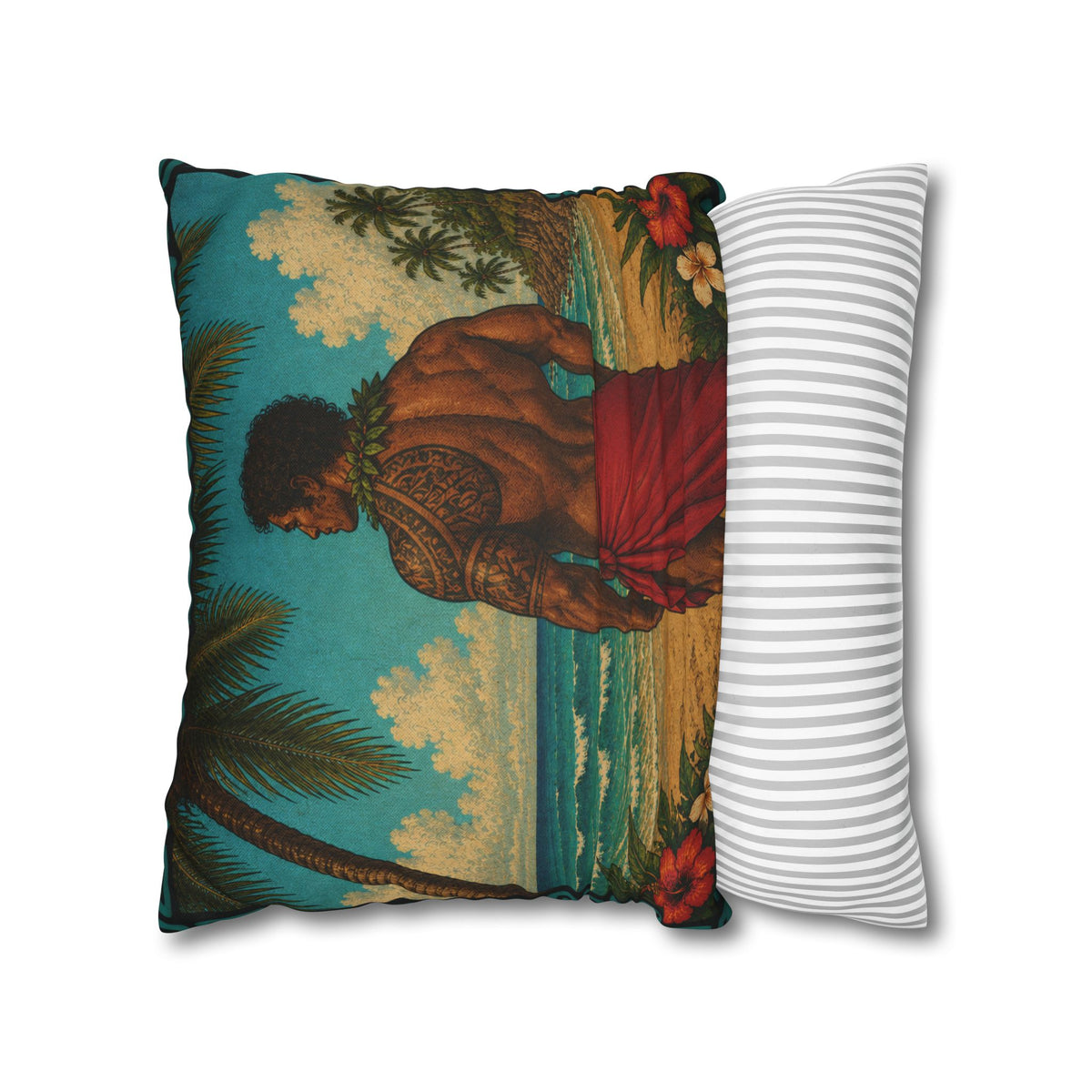 Tropical Hawaiian Man & Woman Decorative Cushion Covers