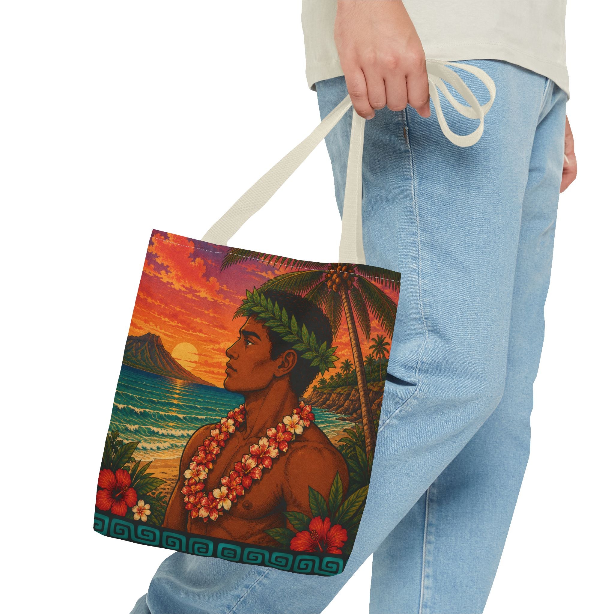 Tropical Hawaiian Beach Tote Bag — Bright Island Paradise Design