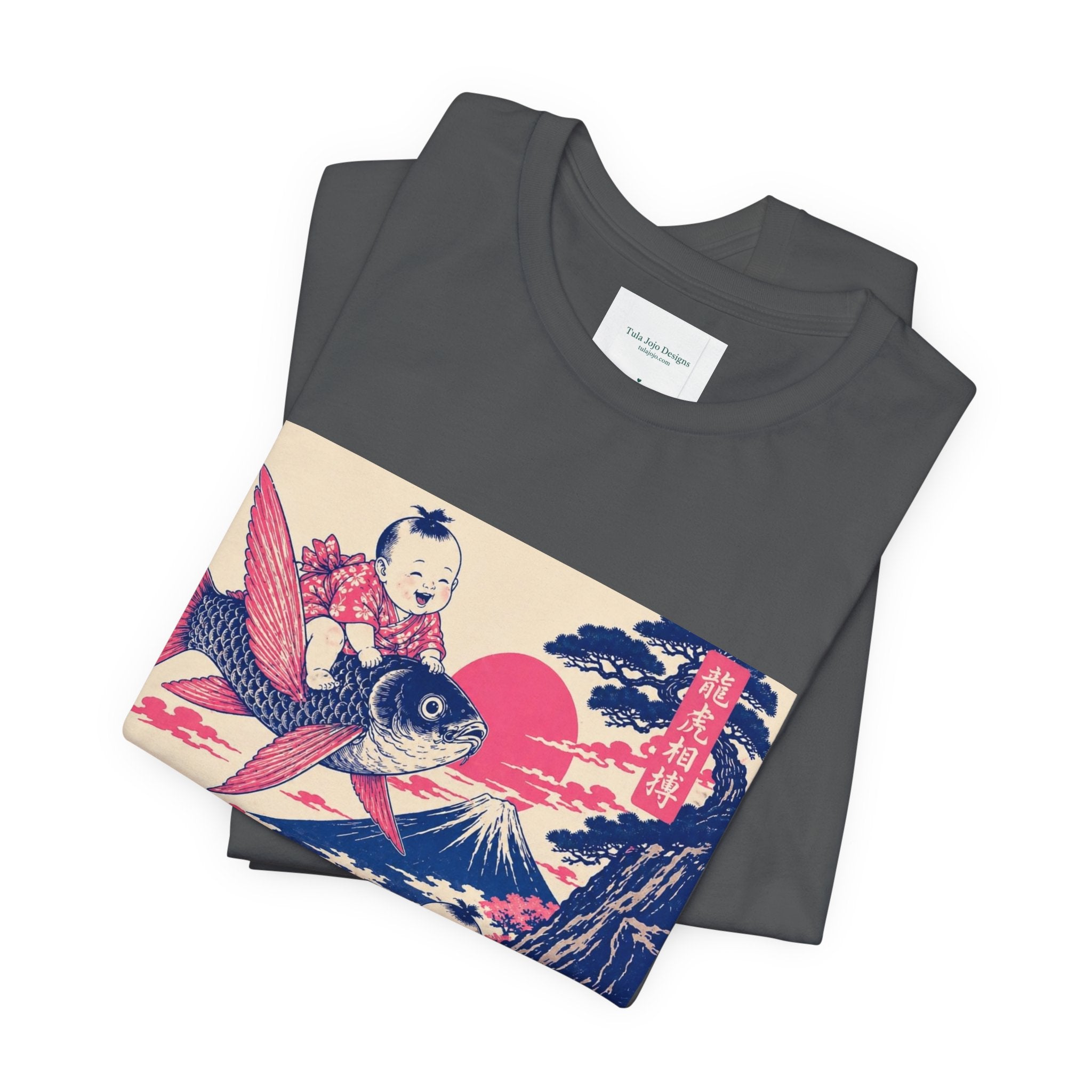 Unisex T Shirt Whimsical Koi Retro Japanese Art — Vintage Ukiyo-e Style Tee