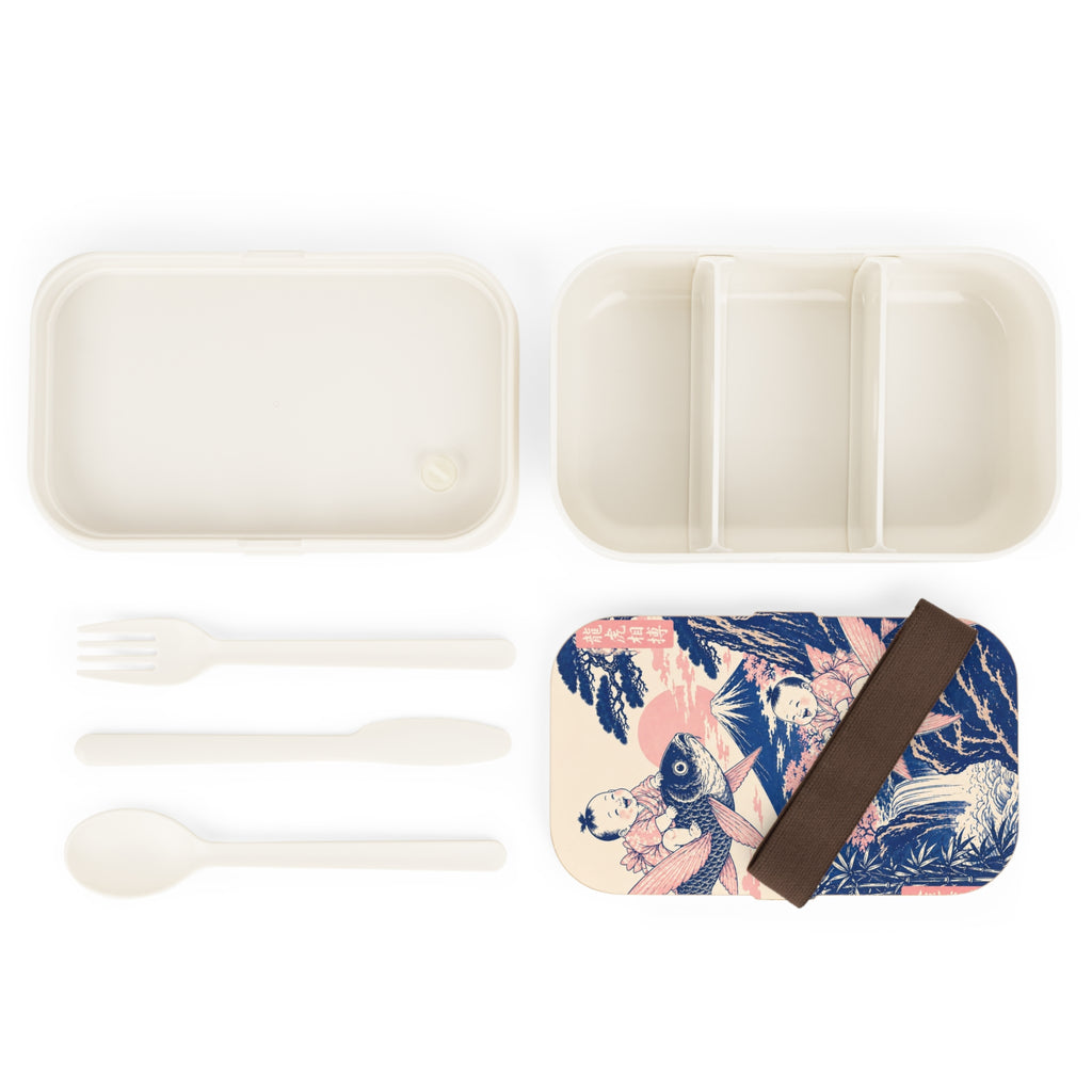 Bento Lunch Box - Unique Ukiyo-e Inspired Koi & Baby Design