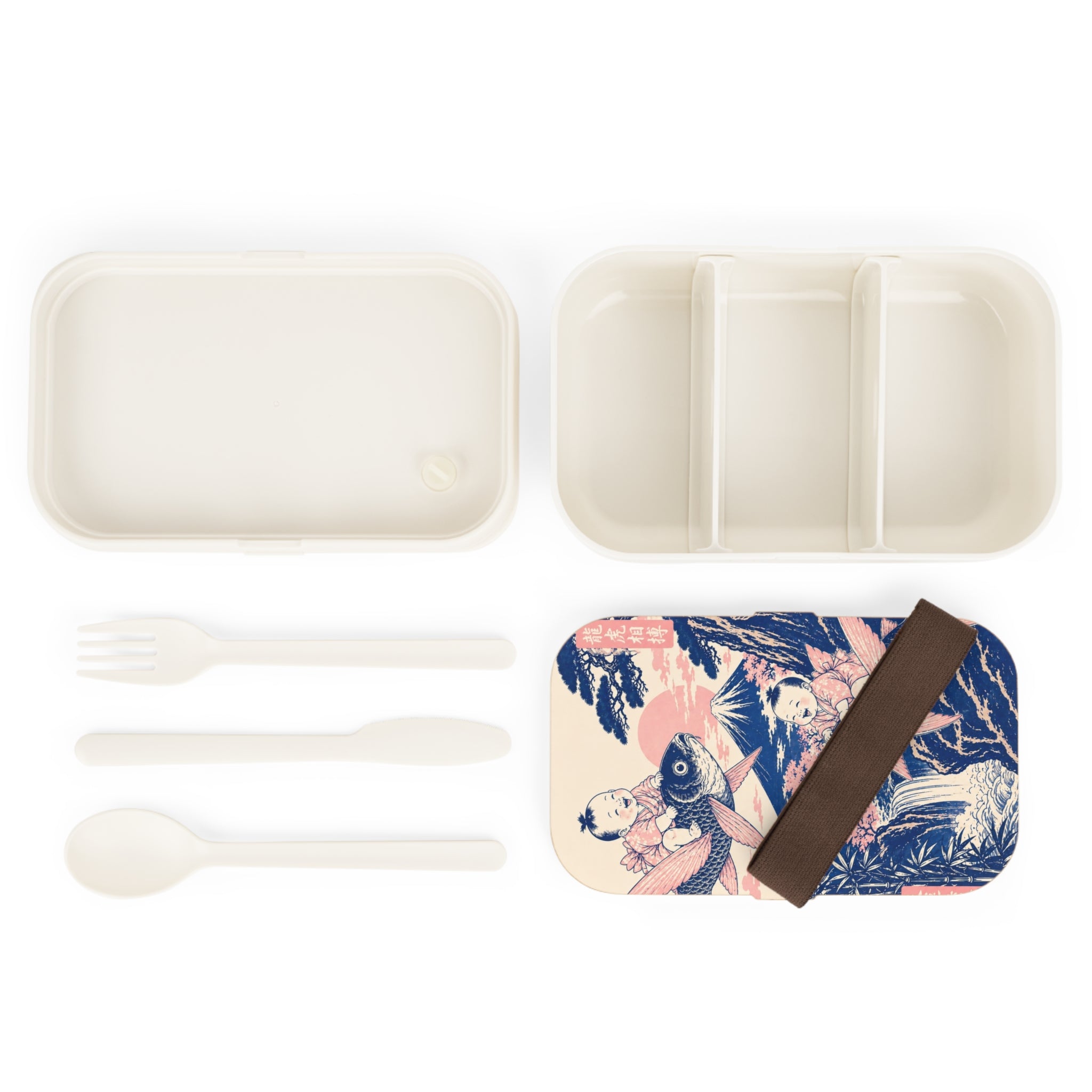 Bento Lunch Box - Unique Ukiyo-e Inspired Koi & Baby Design