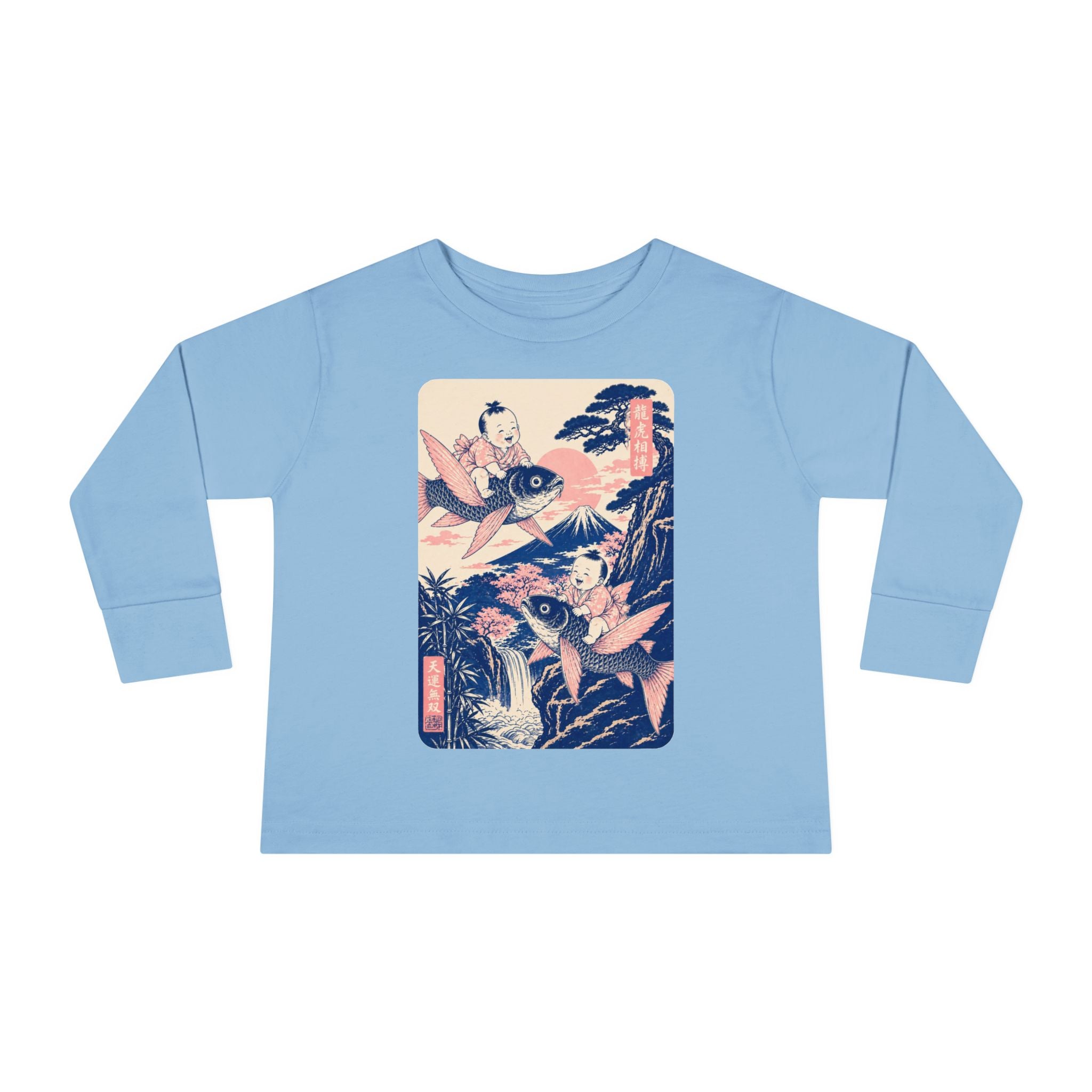 Toddler Long Sleeve Tee — Japanese Koi Fish Ukiyo-e Kids Shirt