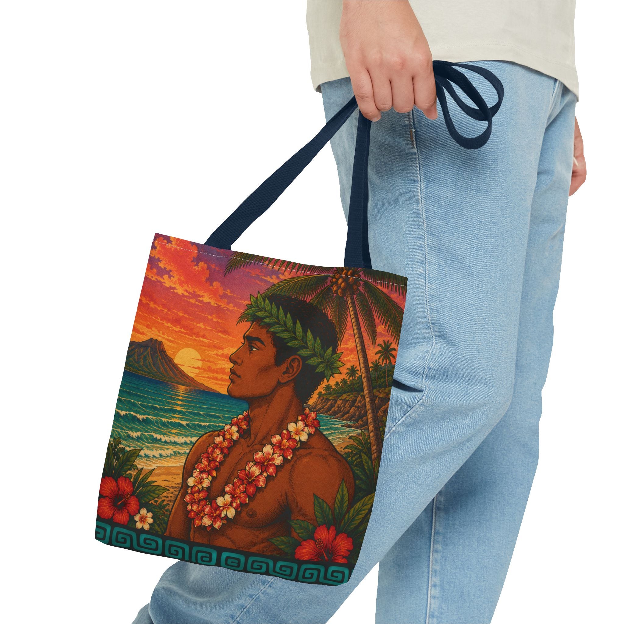 Tropical Hawaiian Beach Tote Bag — Bright Island Paradise Design