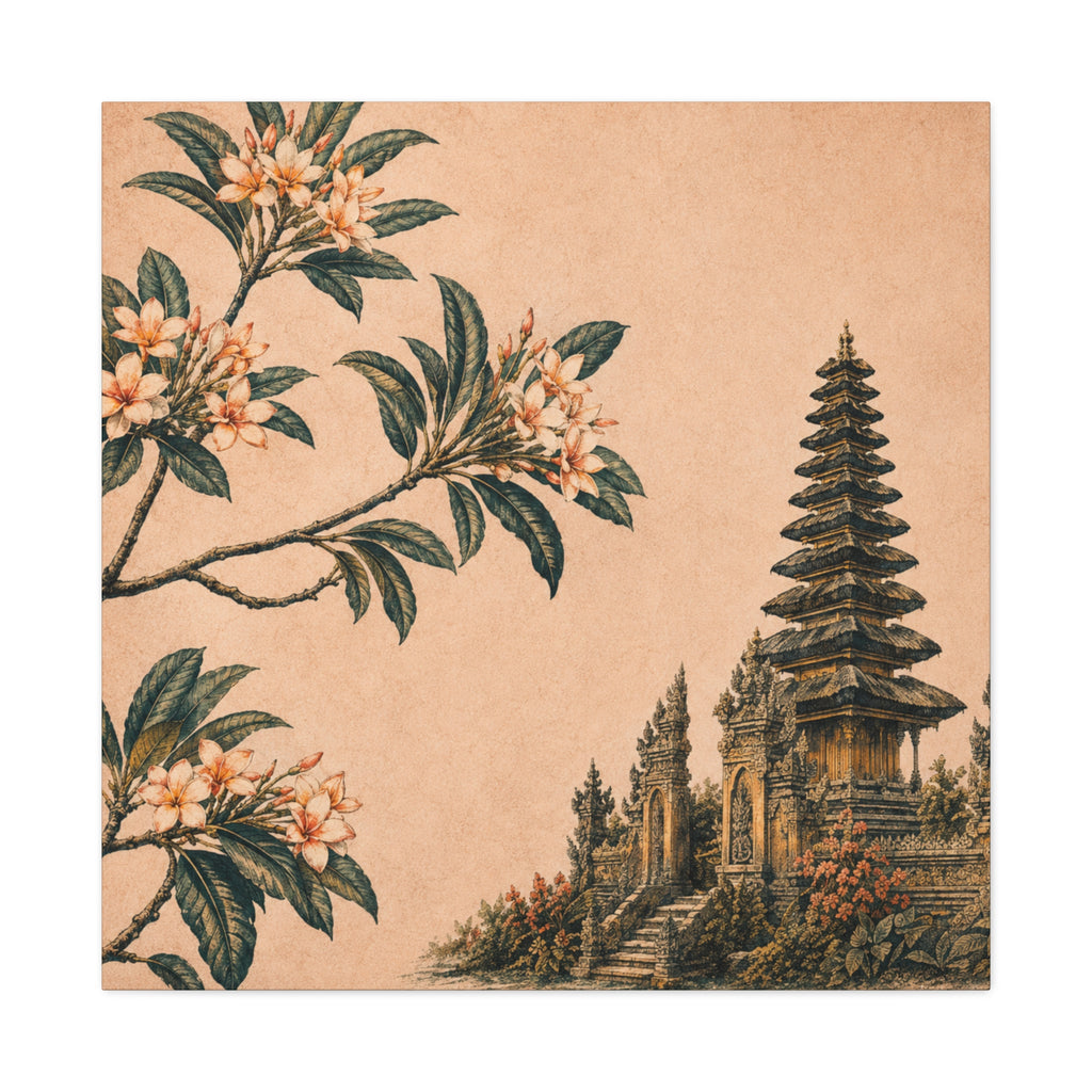 Canvas Wall Art - Balinese Temple Floral