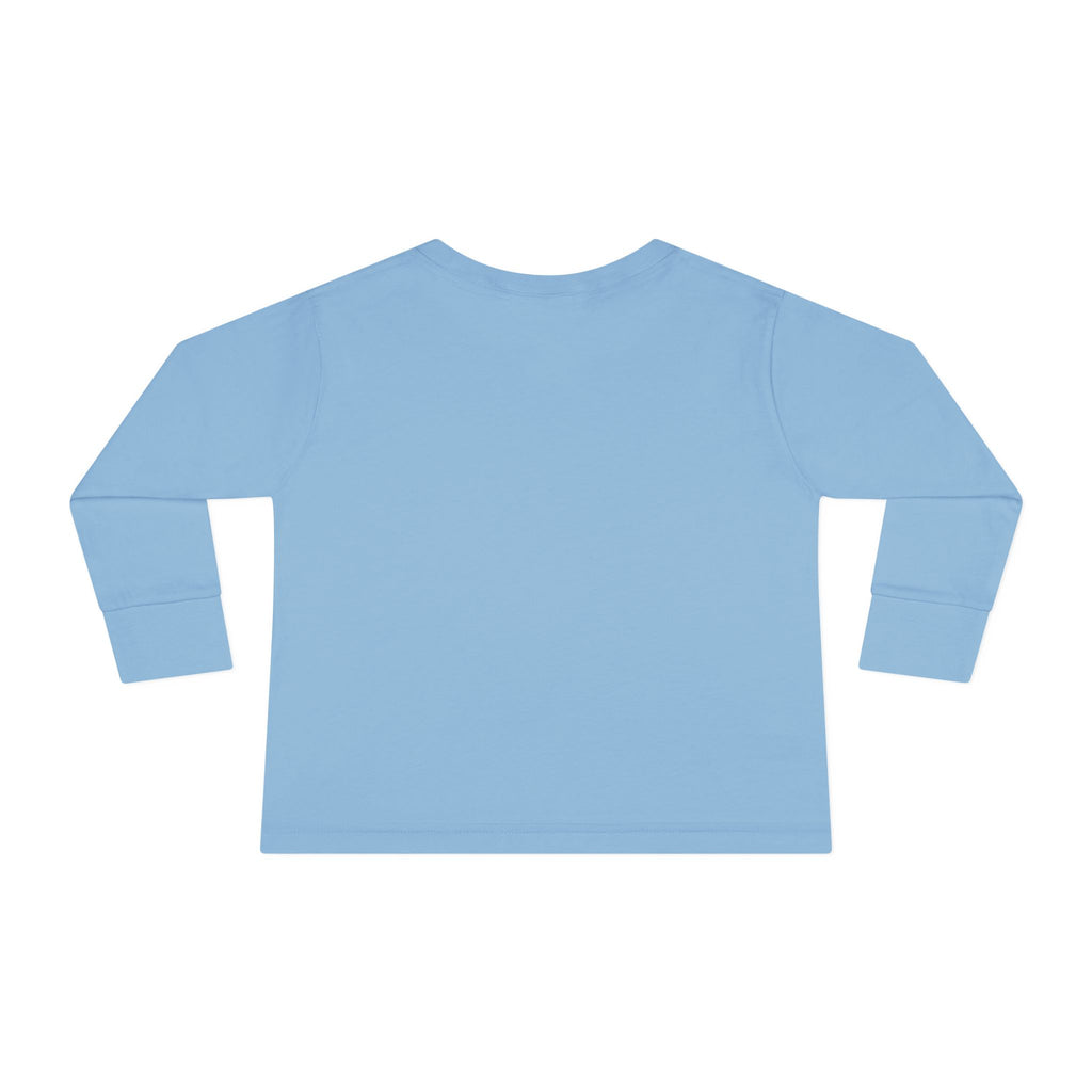 Toddler Long Sleeve Tee — Vintage Japanese Puppy Sunset Graphic