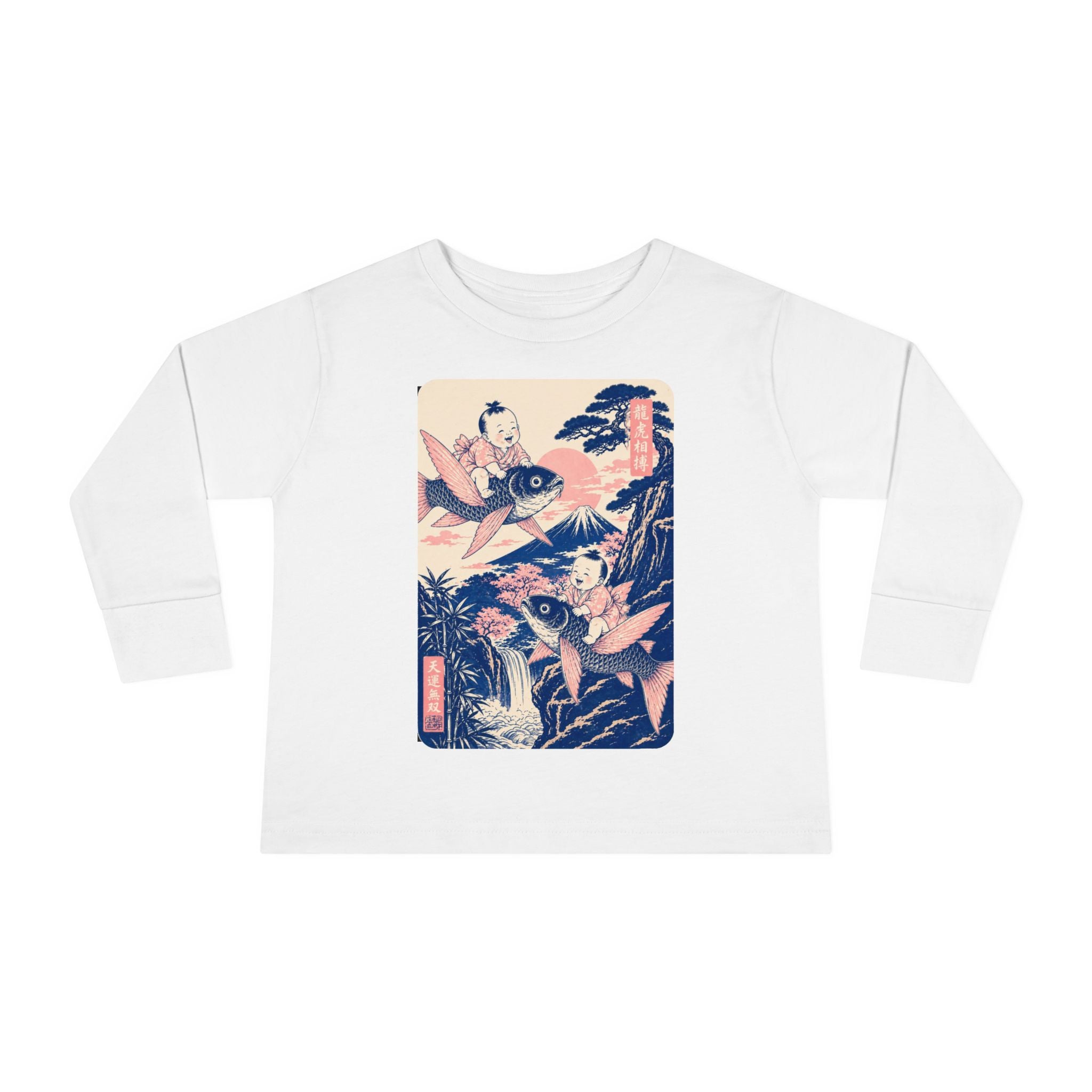 Toddler Long Sleeve Tee — Japanese Koi Fish Ukiyo-e Kids Shirt