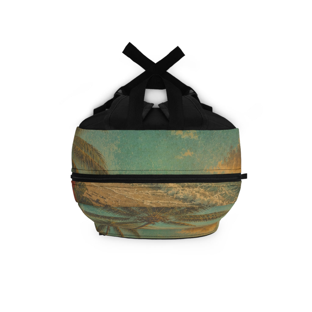 Backpack  — Vintage Tropical Beach Scene Bag