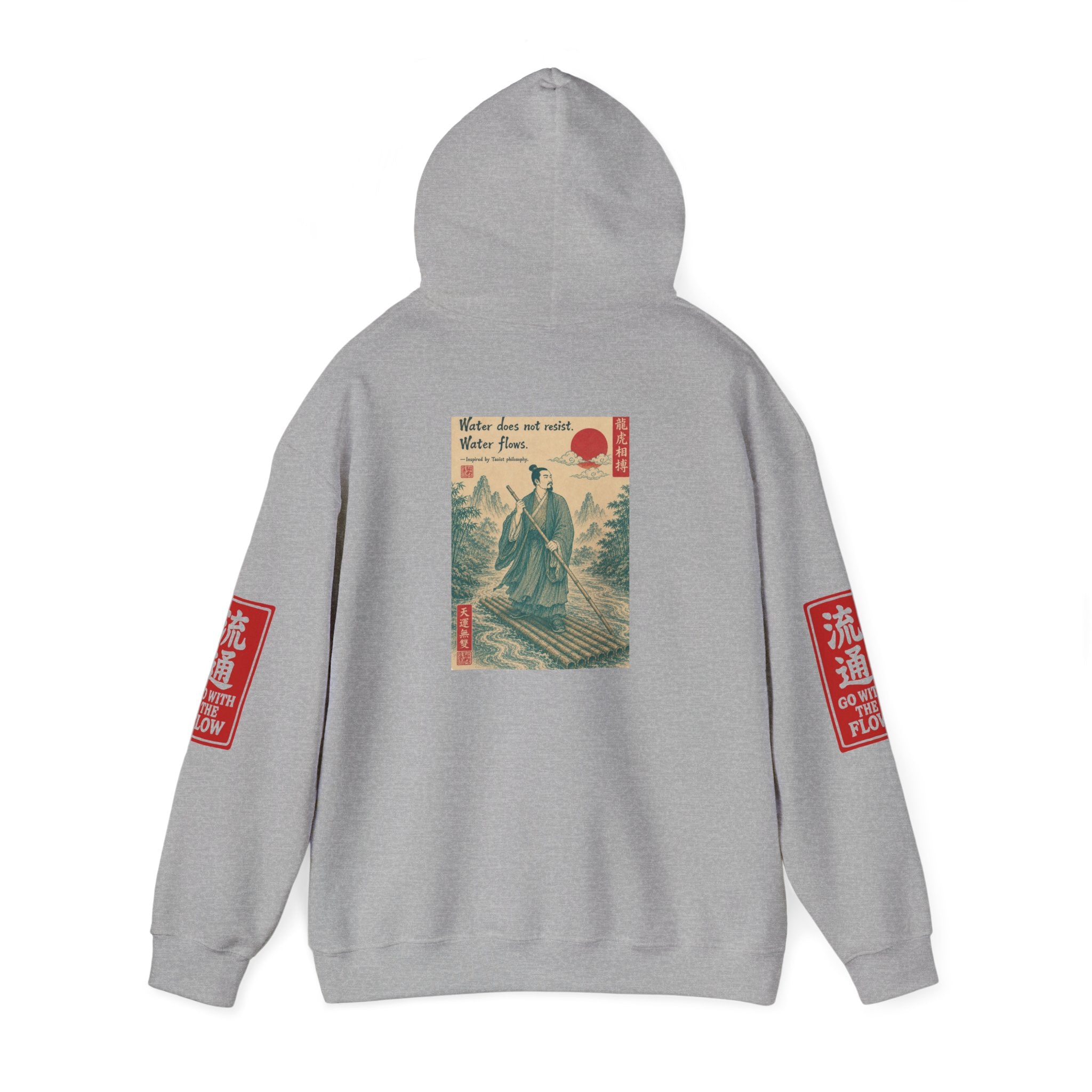Unisex Hoodie — Vintage Japanese Ukiyo-e Wave & Man Graphic Hooded Sweatshirt