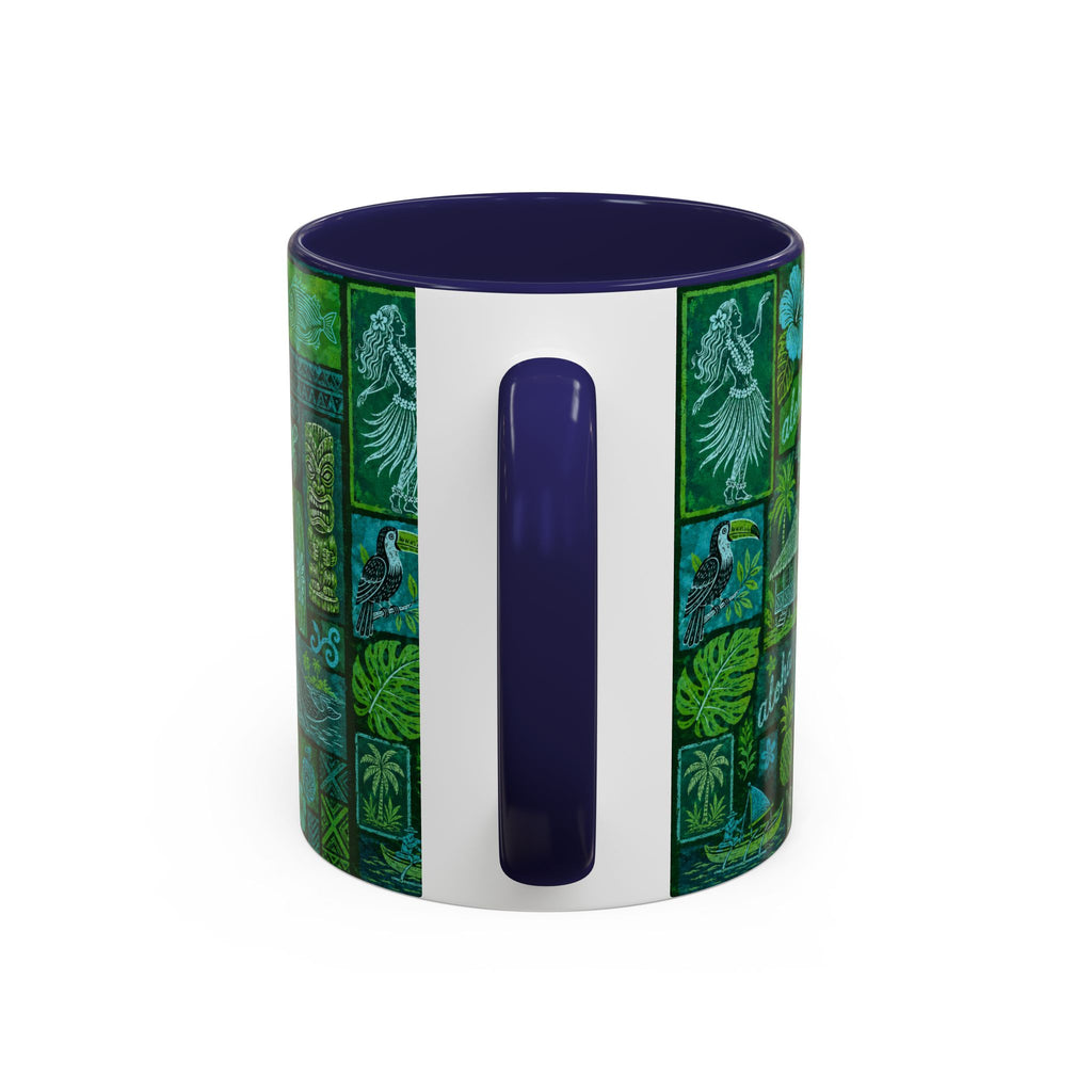 Coffee Mug Aloha Hawaiian Pattern  – Tropical Tiki Beach Accent Mug (11/15oz)