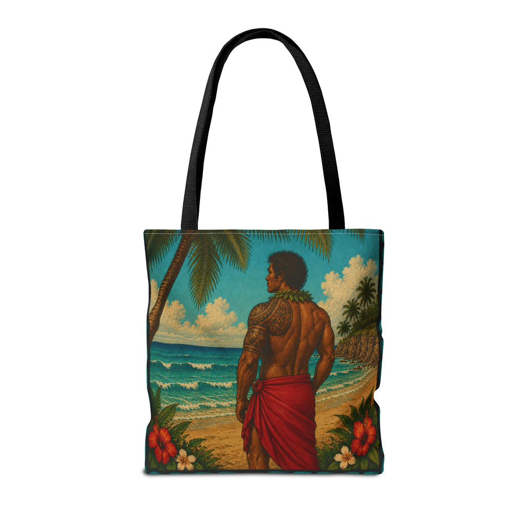 Tropical Hawaiian Couple Beach Tote Bag — Bright Island Paradise Design