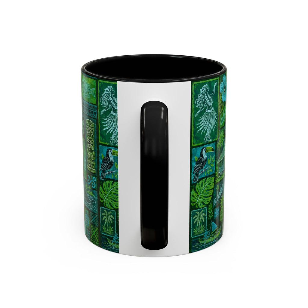Coffee Mug Aloha Hawaiian Pattern  – Tropical Tiki Beach Accent Mug (11/15oz)